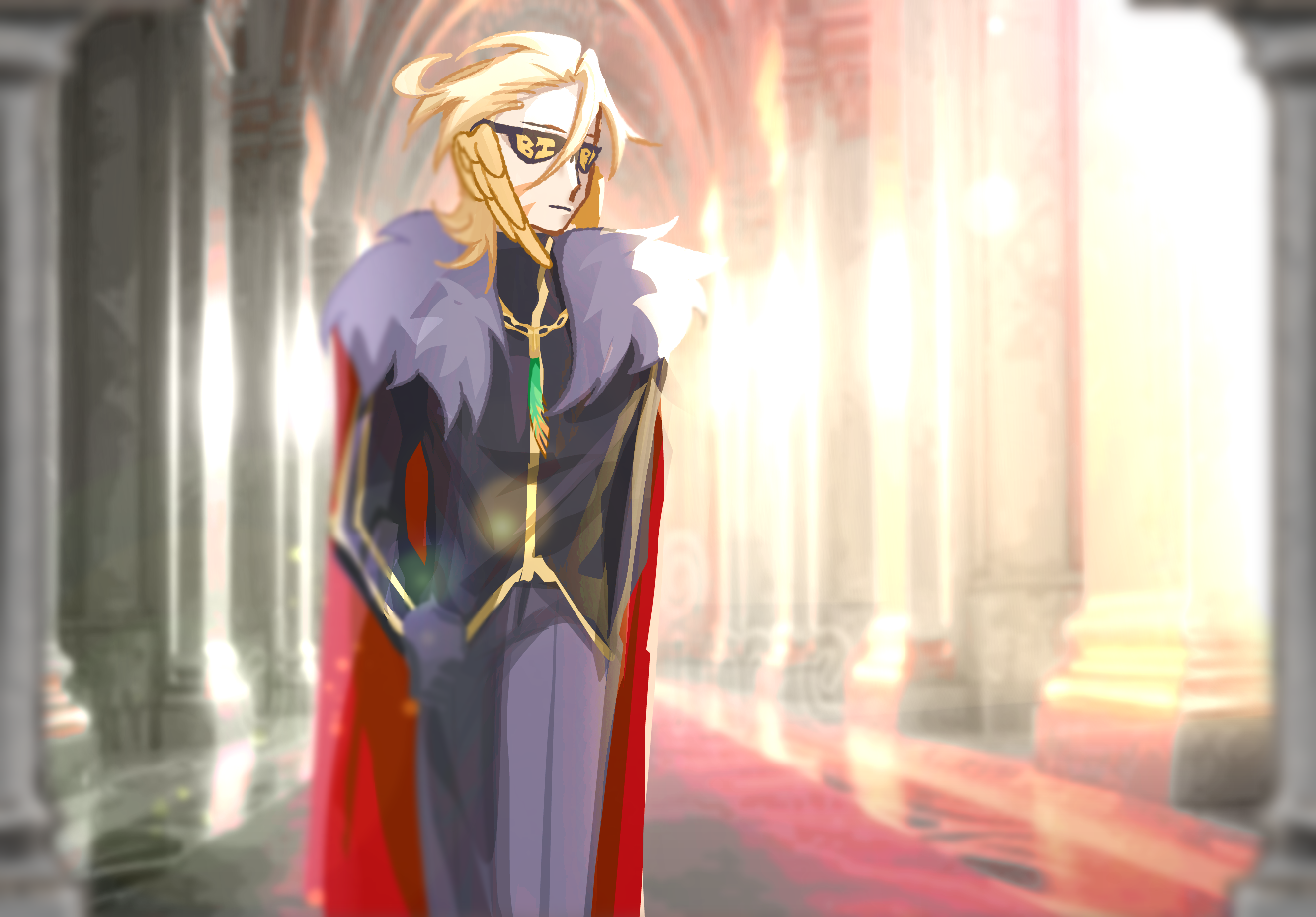 Theo walking towards the council room