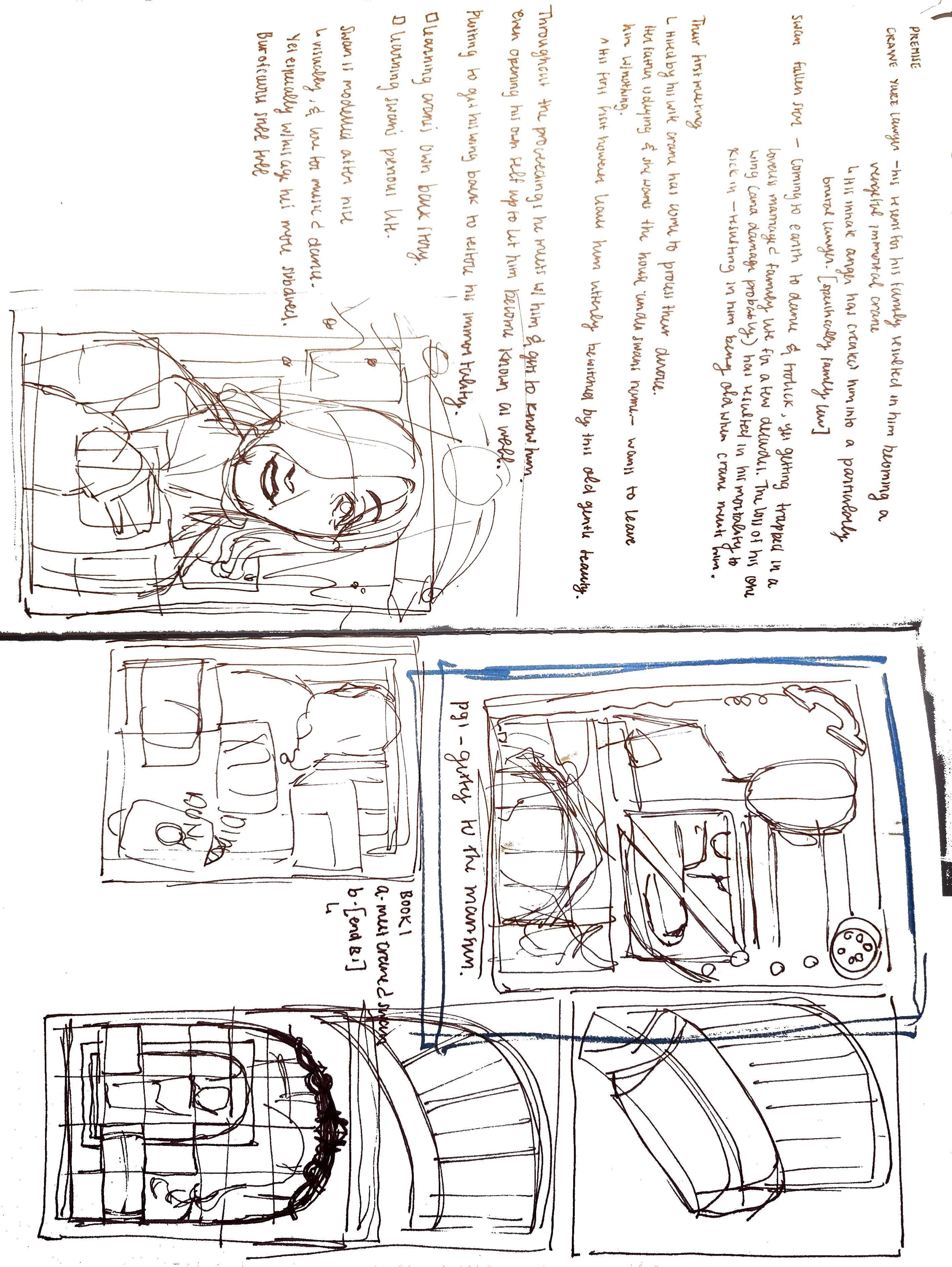 thumbnails for my crane x swan doujin