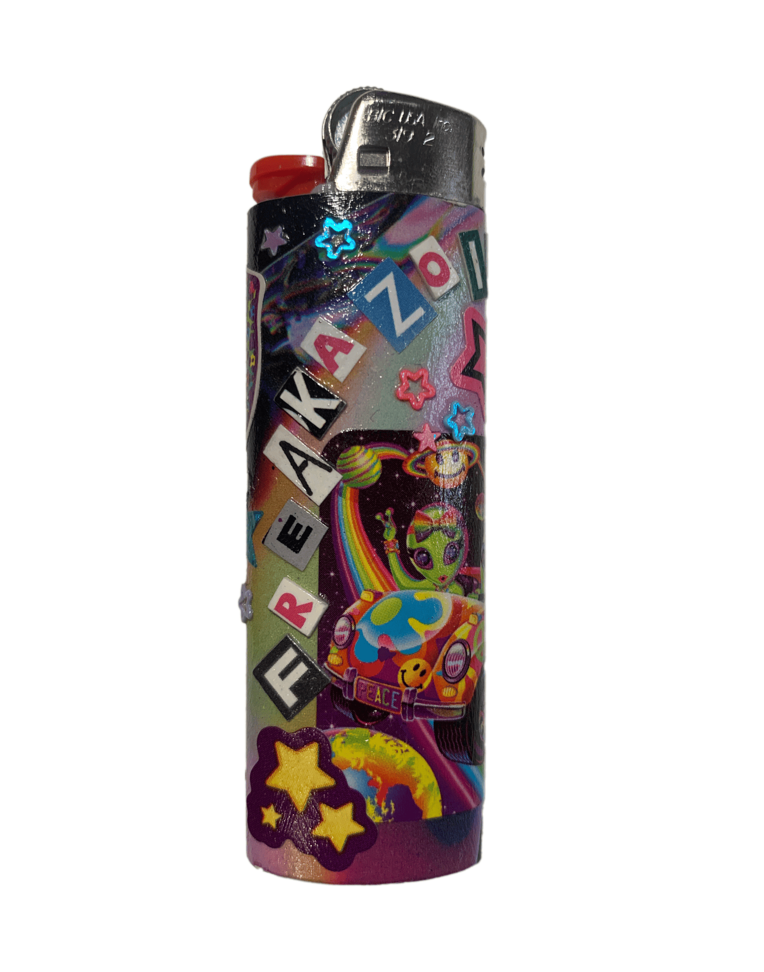 Lisa Frank inspired decorated lighter