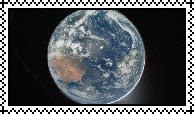 stamp with earth photo from artemis 2