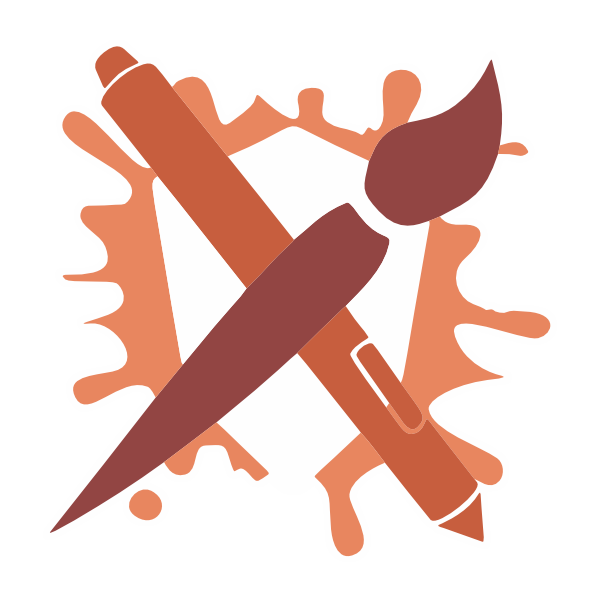 burgundy and orange version of the artfight logo