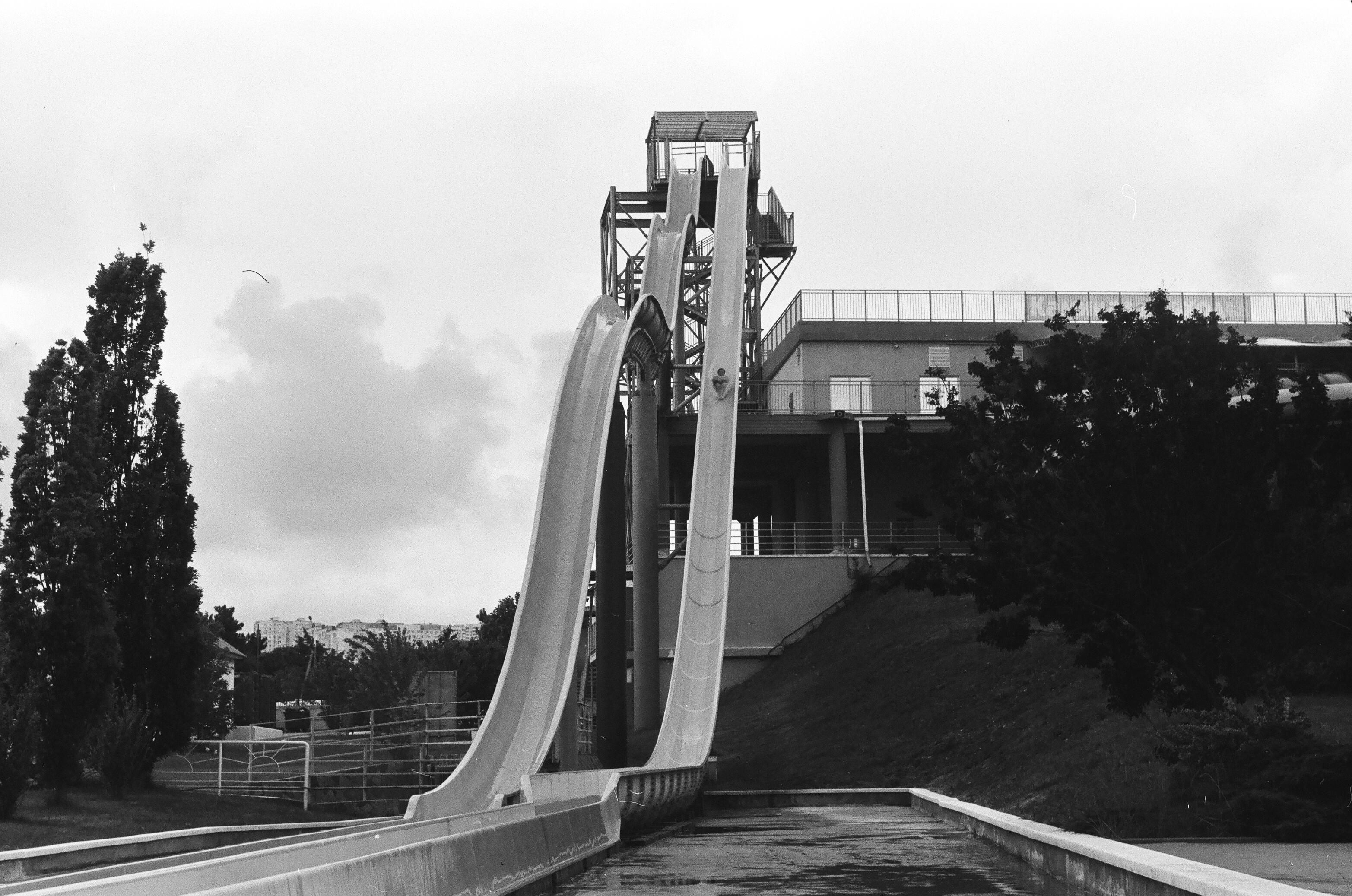Going down the waterslide