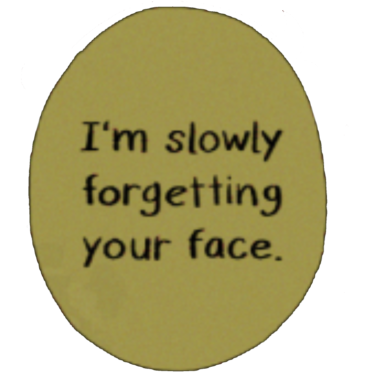 I'm slowly forgetting your face.