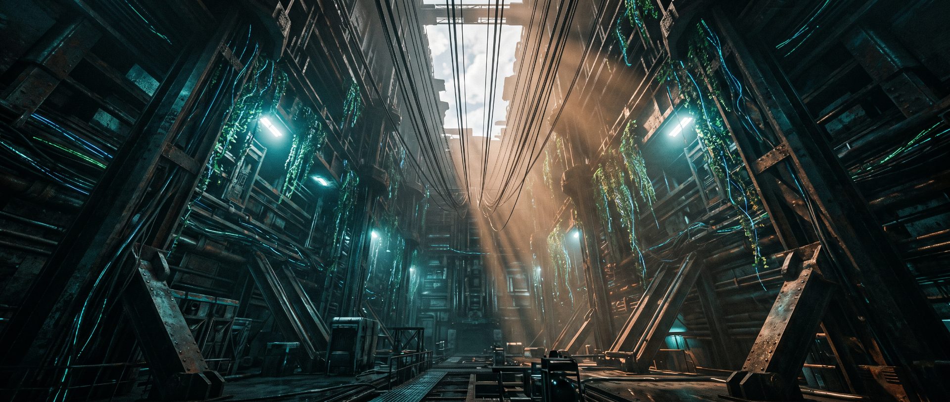 Futuristic Industrial Canyon Infrastructure