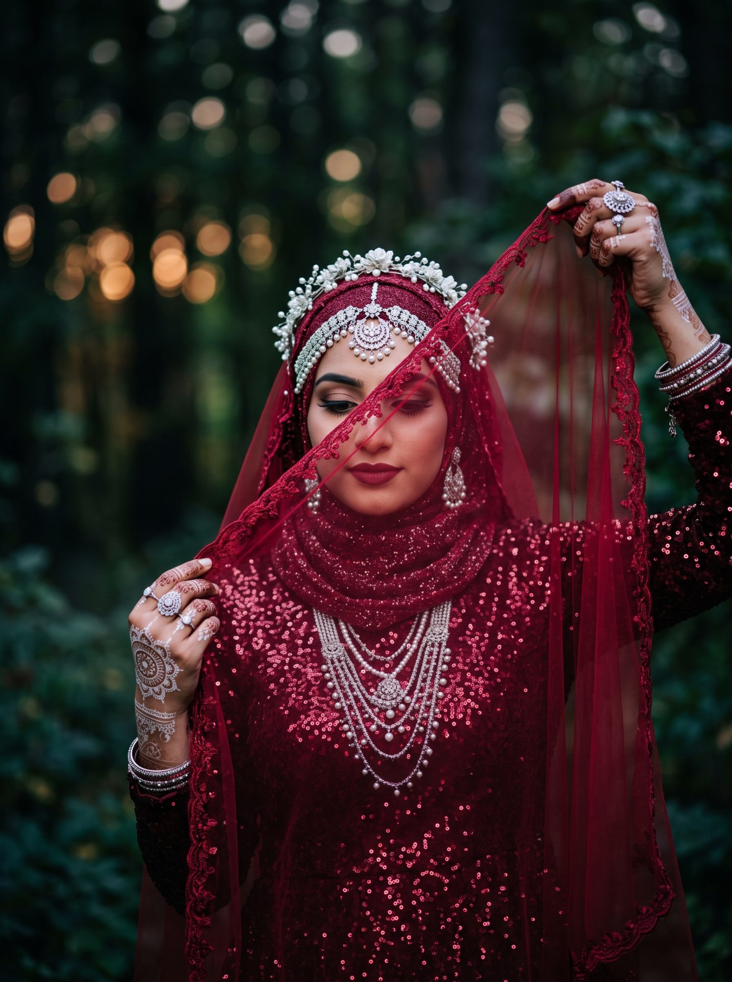 Bridal Elegance in Crimson