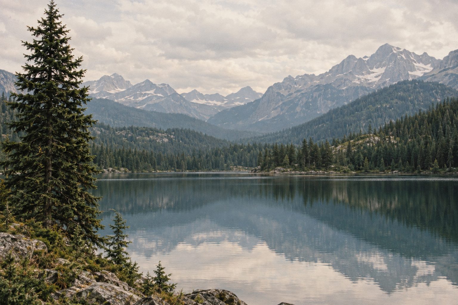 Serene Mountain Lake Reflection