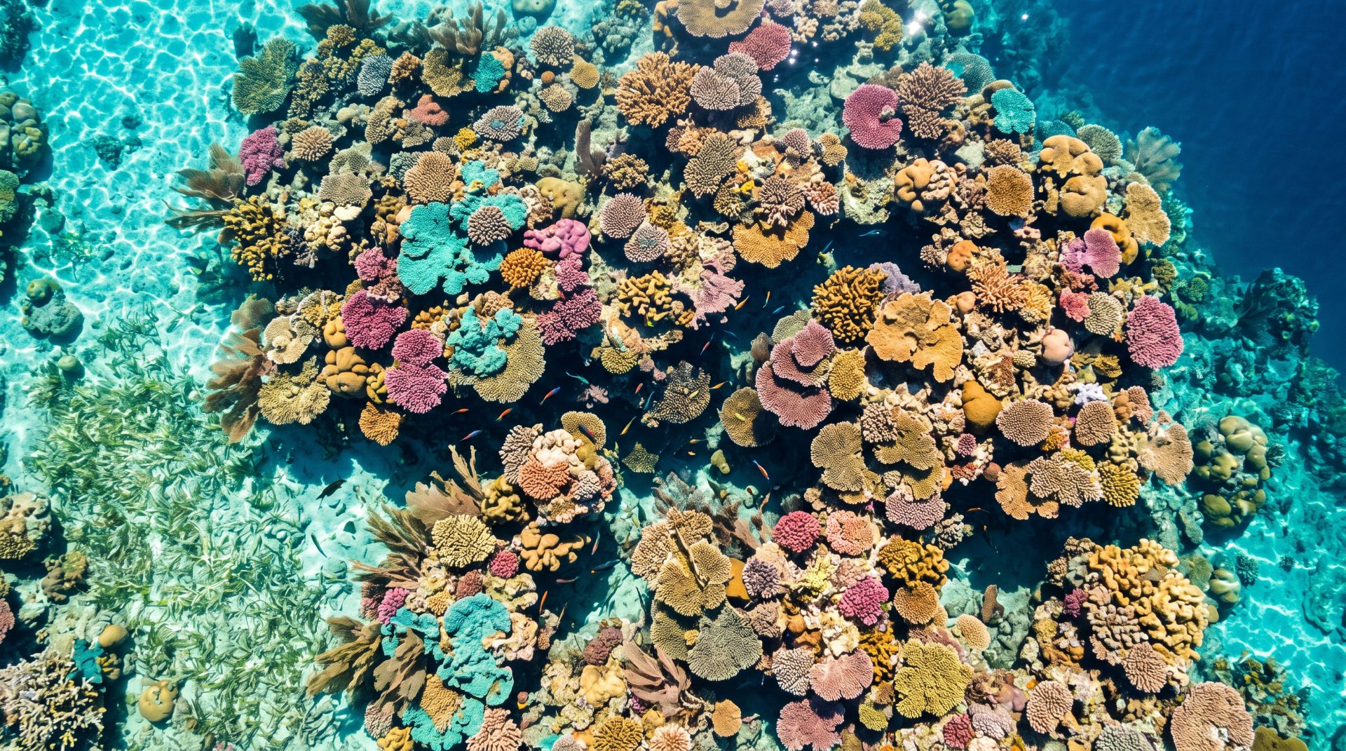 Vibrant Coral Reef Ecosystem Aerial View