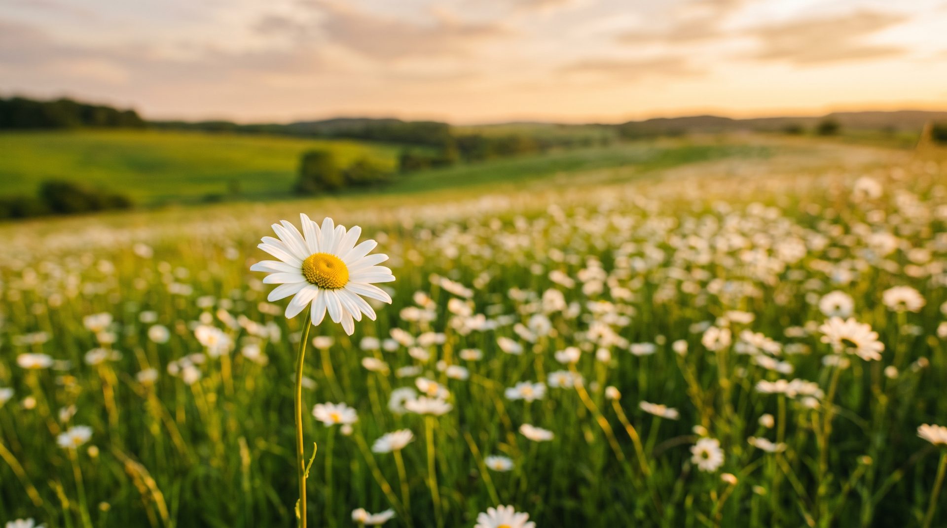 Golden Hour Daisy Meadow