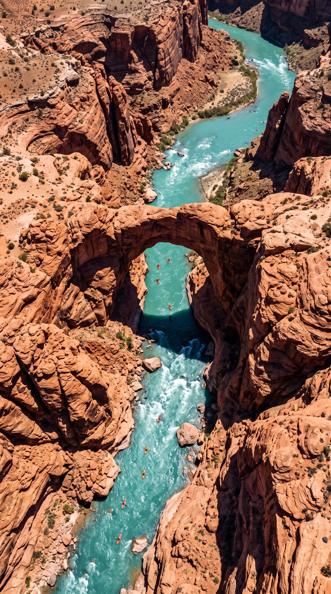 Turquoise River Through Red Canyons
