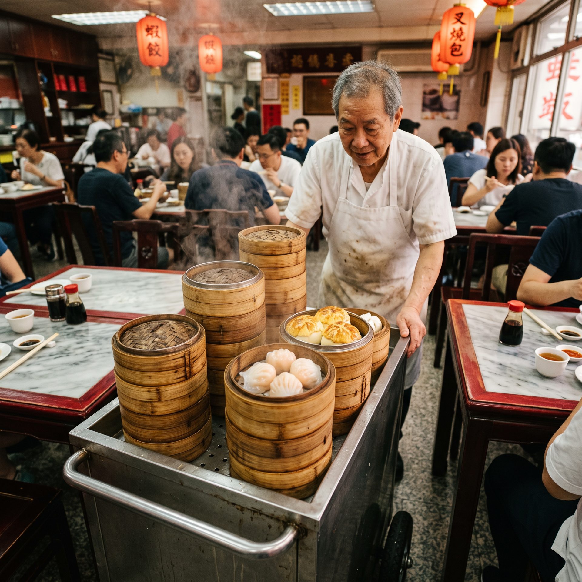 Steaming Dim Sum Cart Service