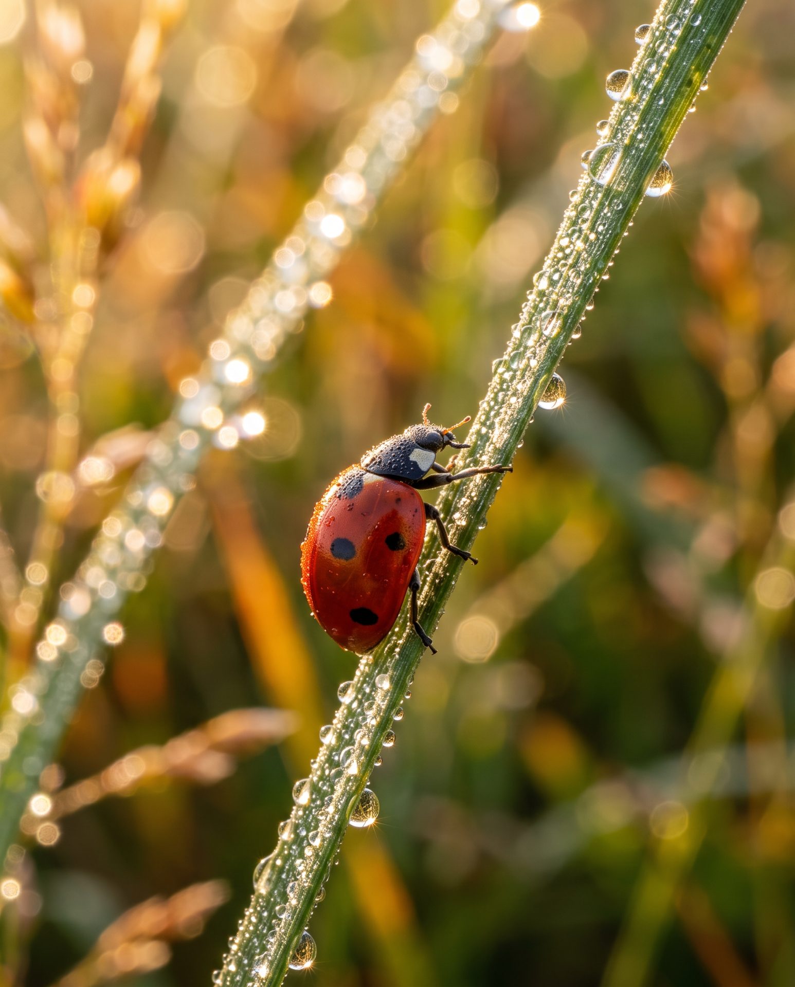 Morning Dew Ladybug Macro