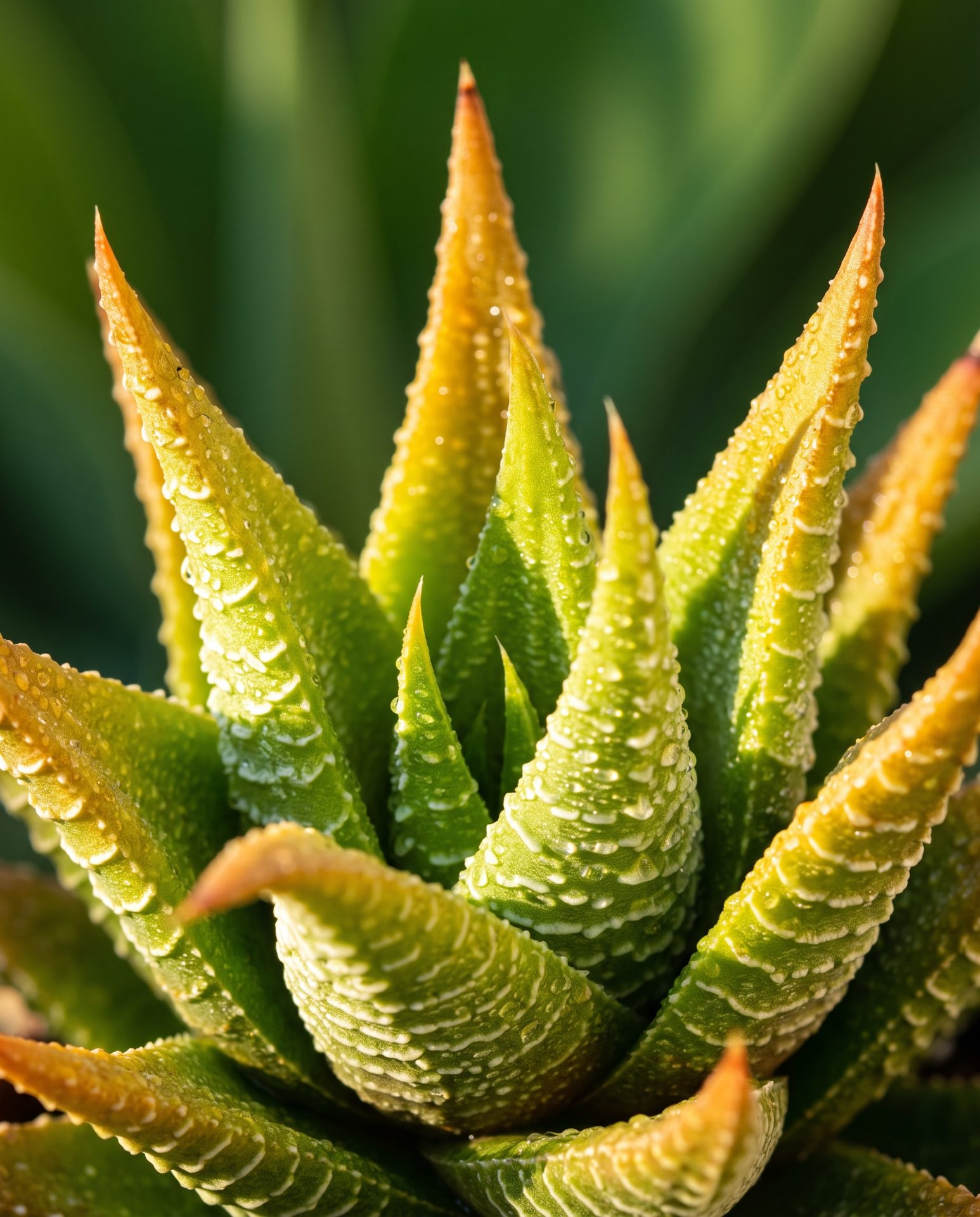 Dew Kissed Succulent Leaves