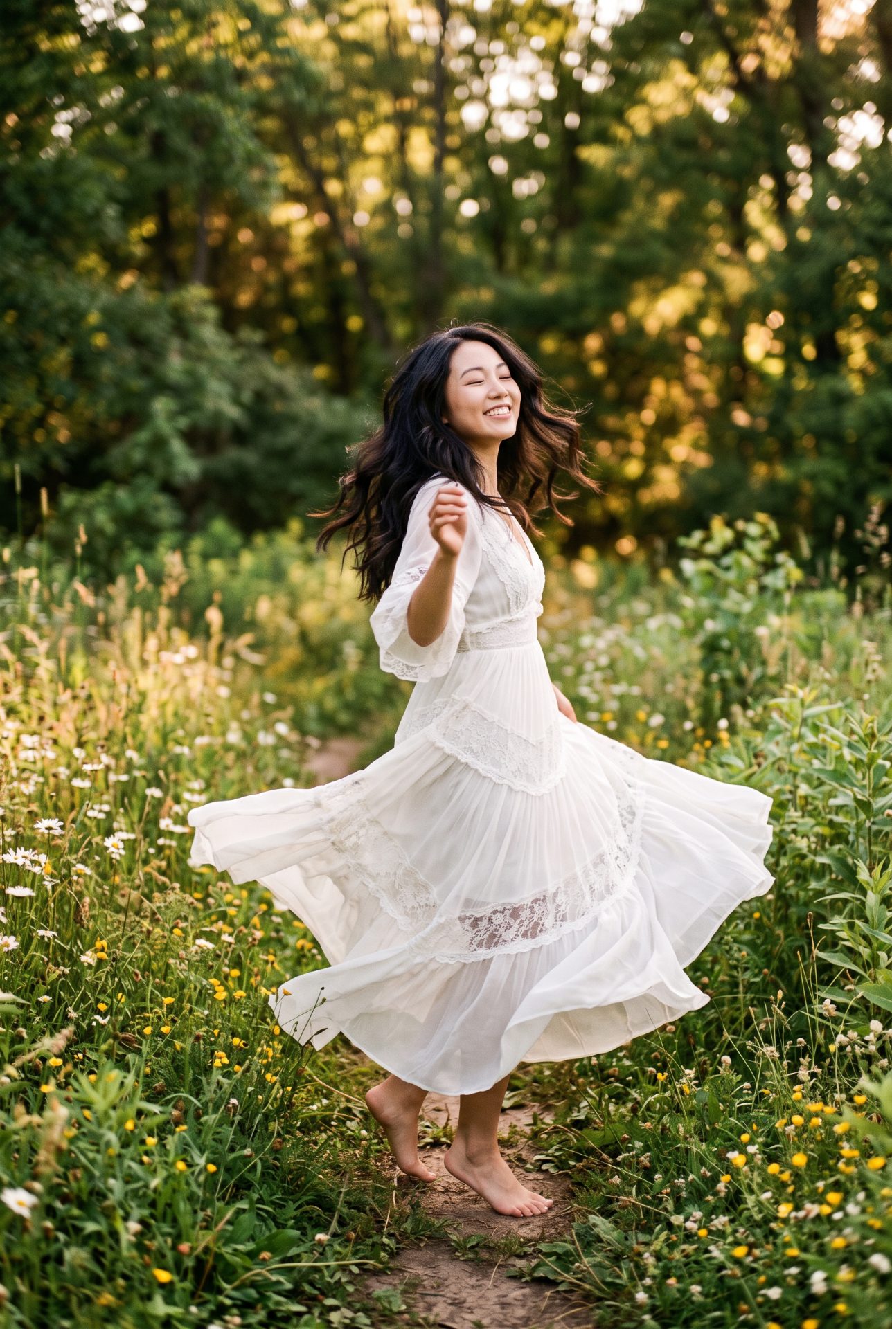 Whimsical Dance in Meadow Light