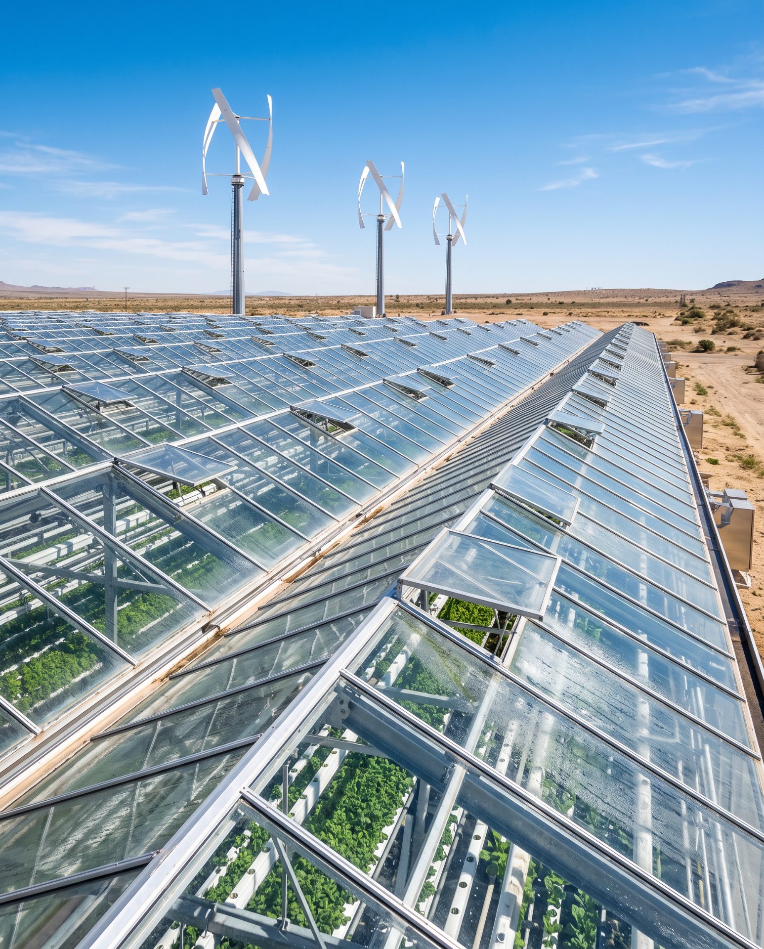 Modern Desert Agricultural Greenhouse Complex