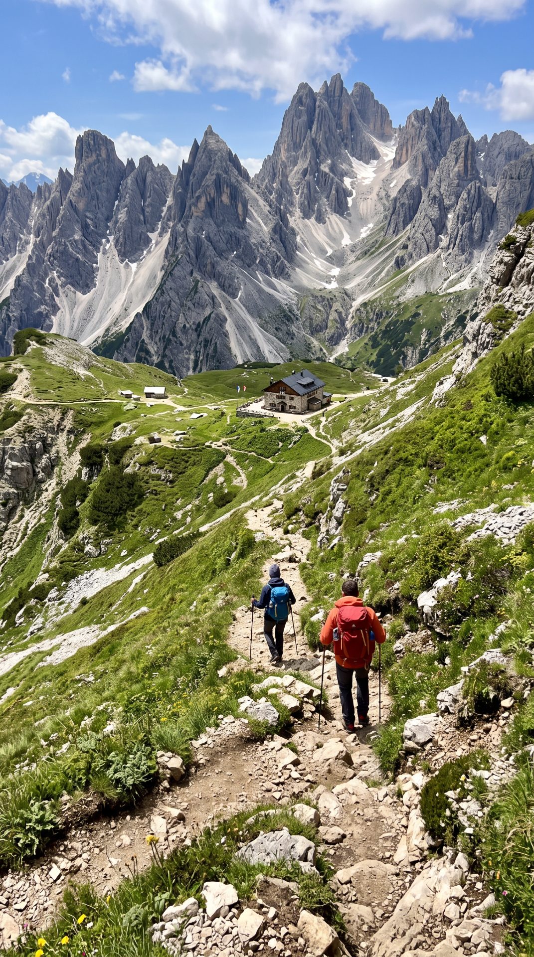 Descending the Dolomites Mountain Trail