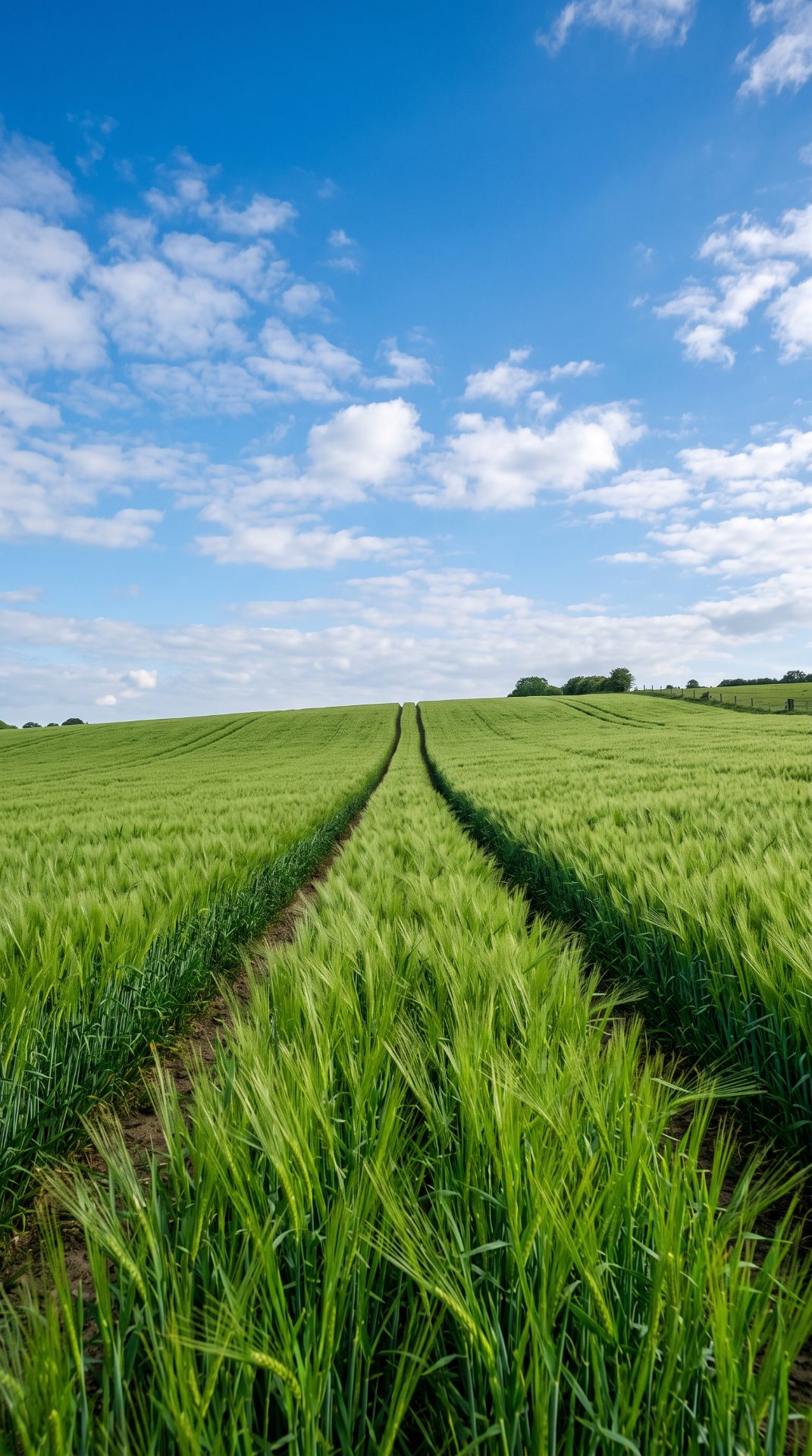 Verdant Green Field Under Blue Sky