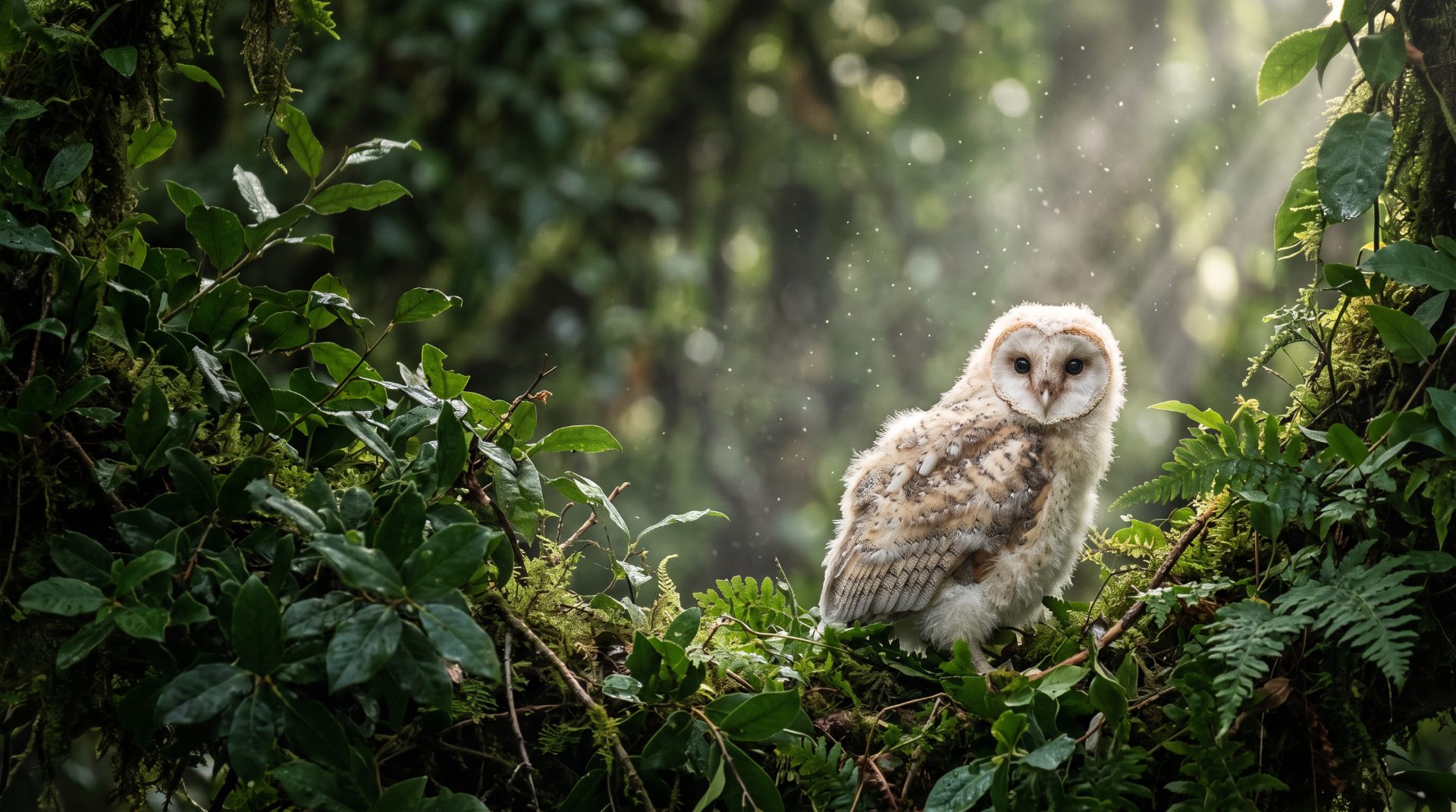 Juvenile Owl in Enchanted Forest