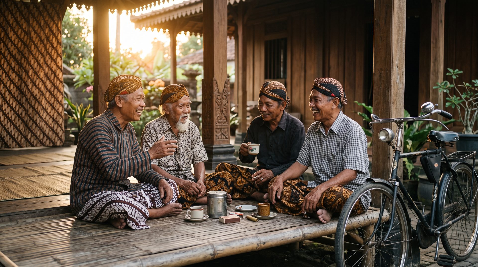 Javanese Elders Chatting on Porch