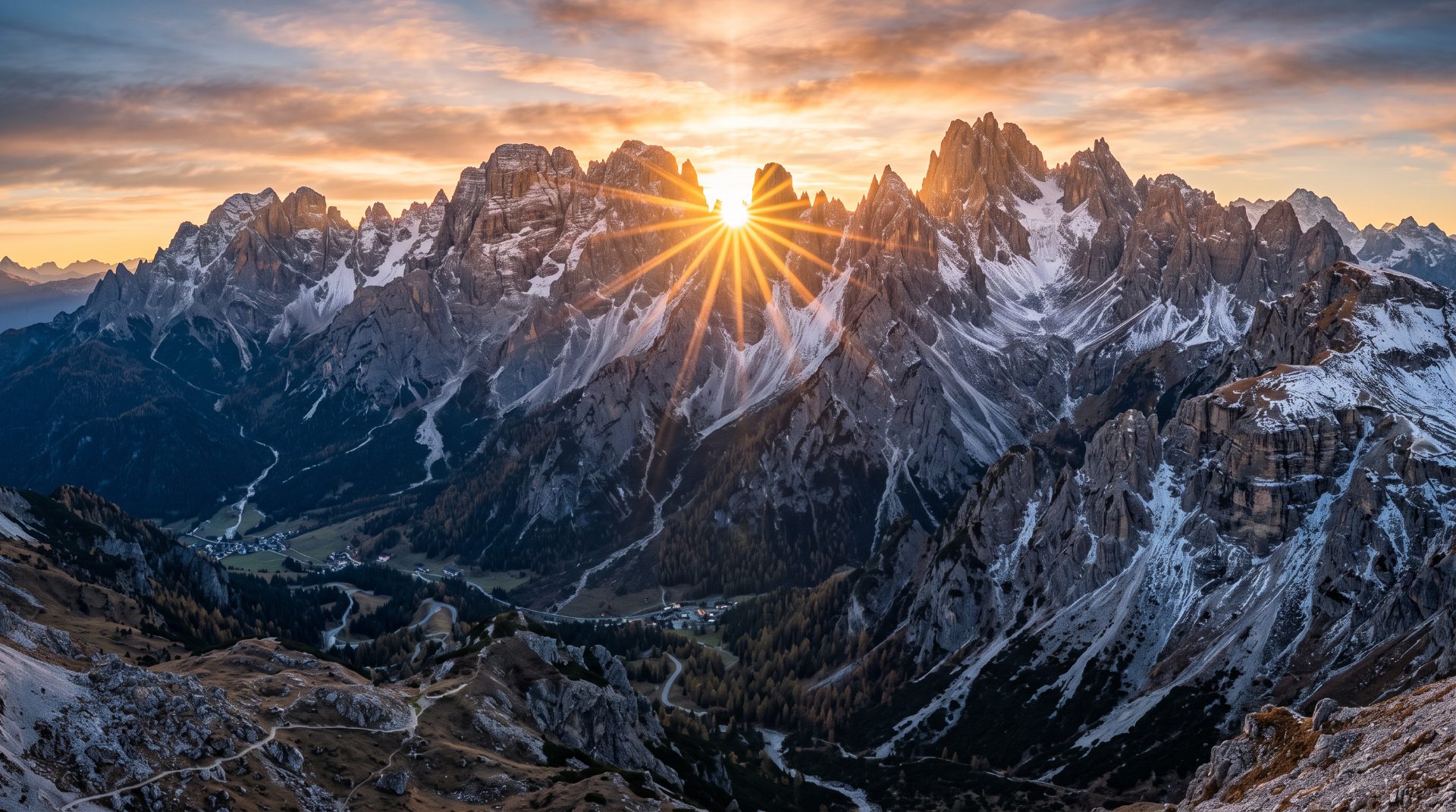 Sunrise Over Jagged Peaks