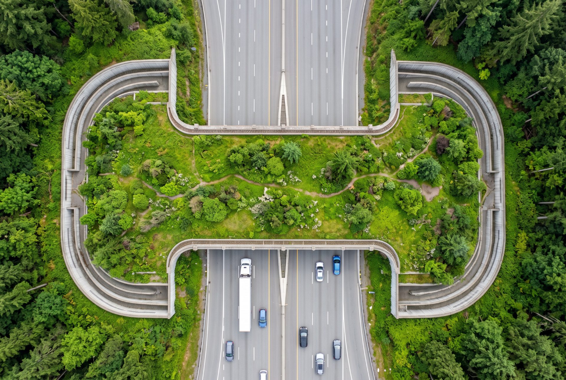 Lush Green Wildlife Overpass