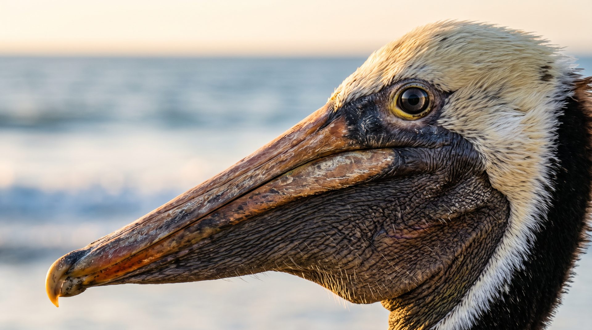 Brown Pelican Head Macro Detail