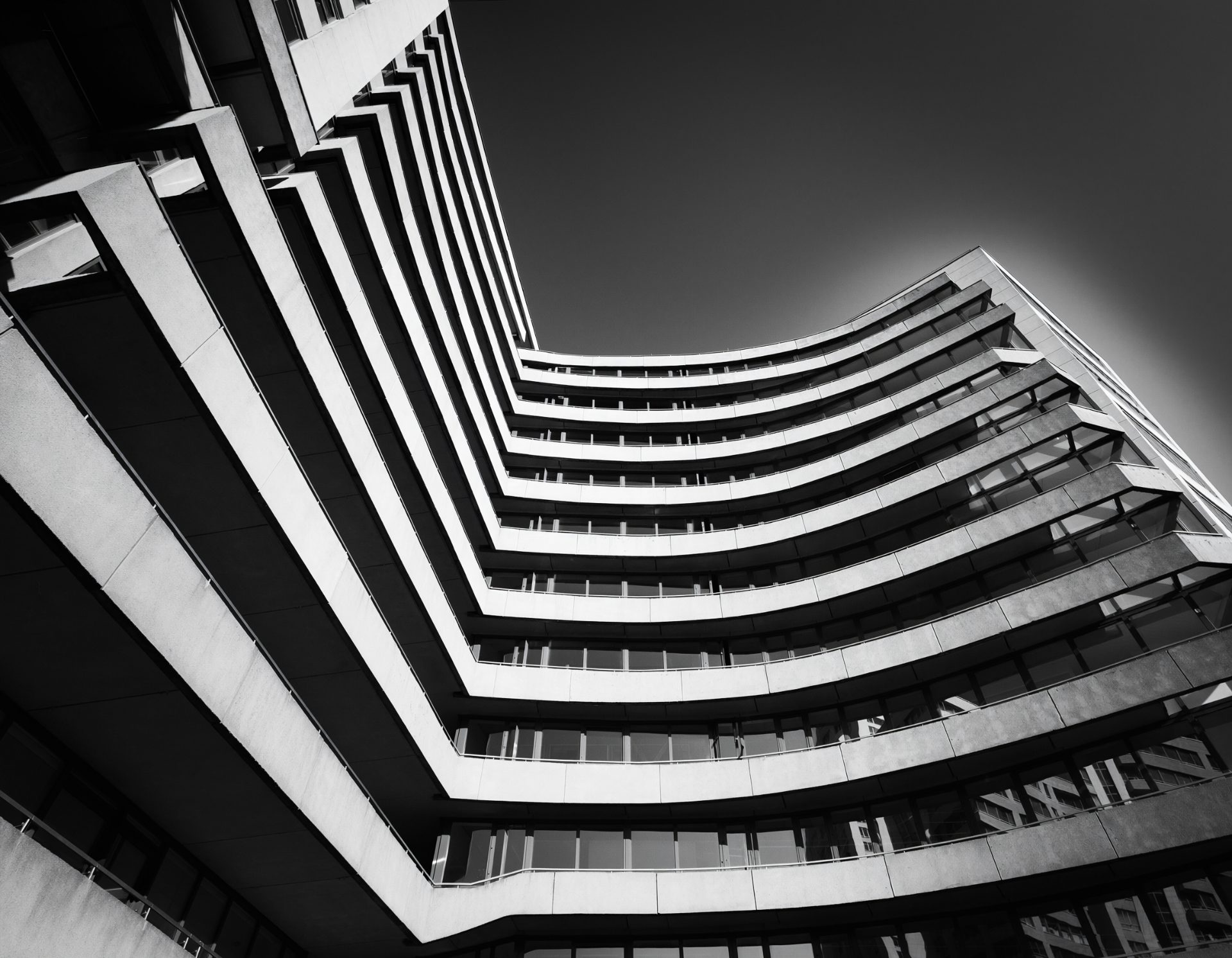Curved Architectural Lines in Monochrome
