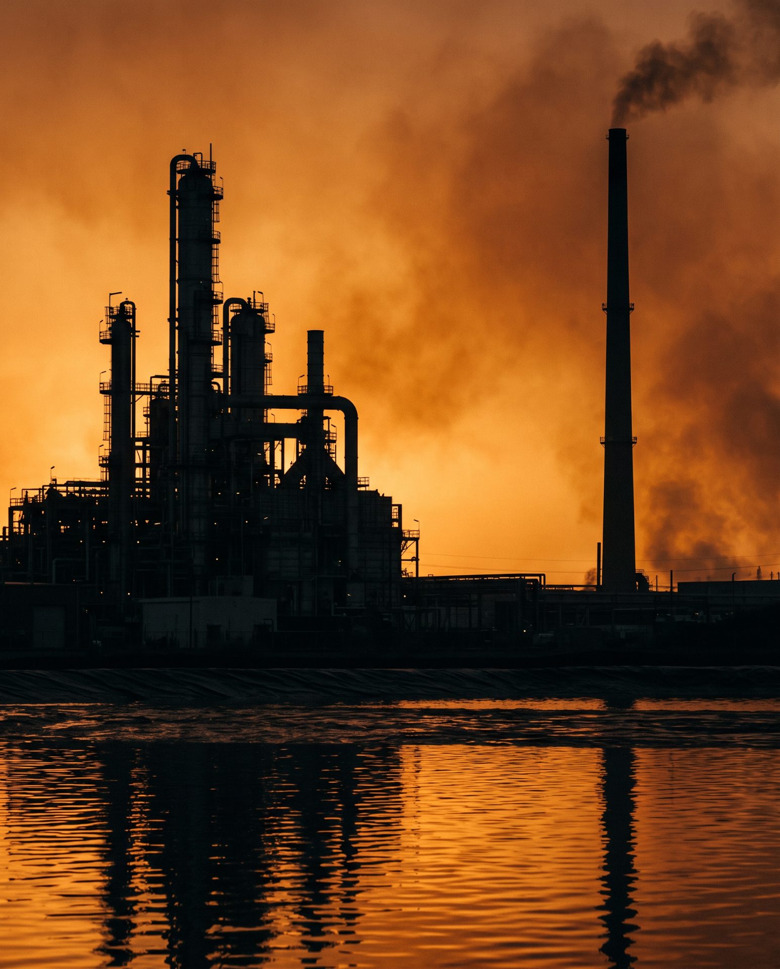 Industrial Silhouette at Sunset