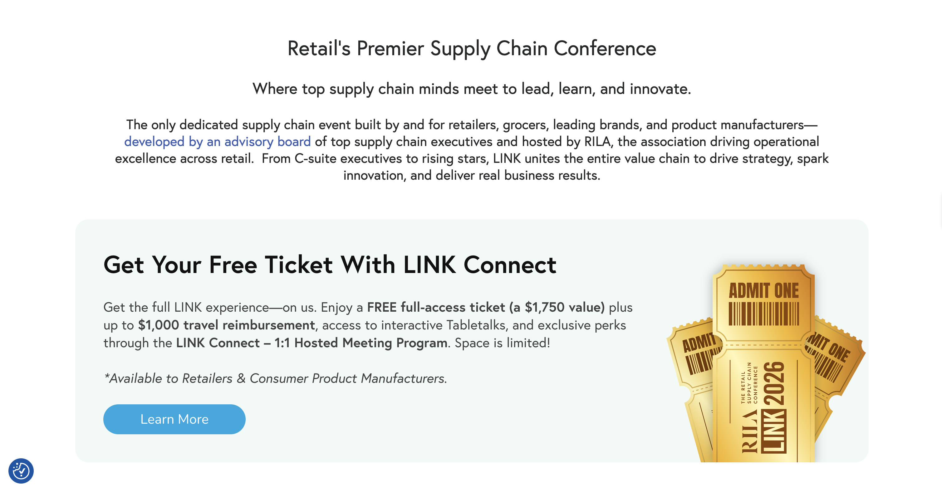 RILA LINK Conference website before redesign