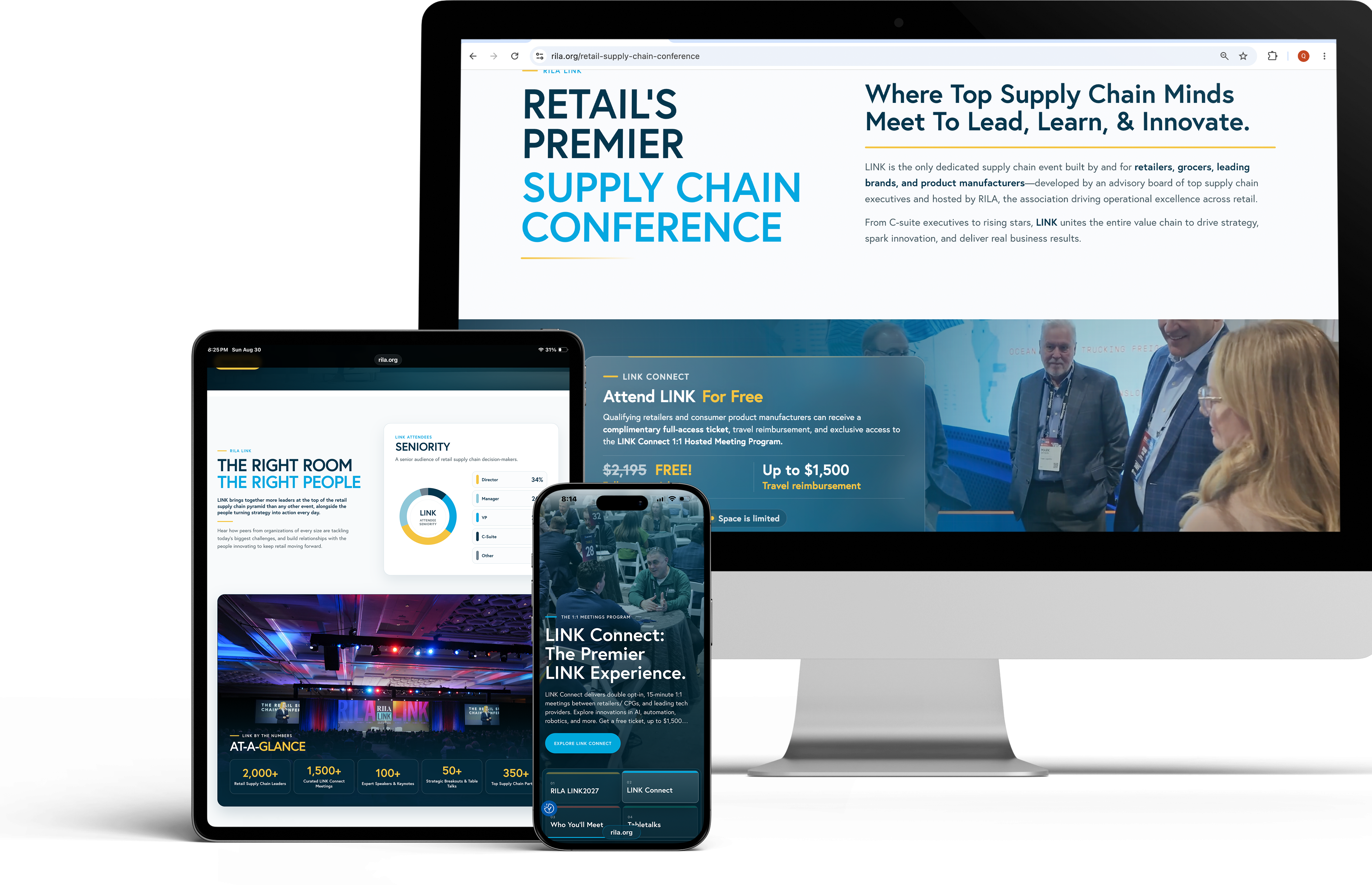 Responsive RILA LINK Conference website across desktop tablet and mobile