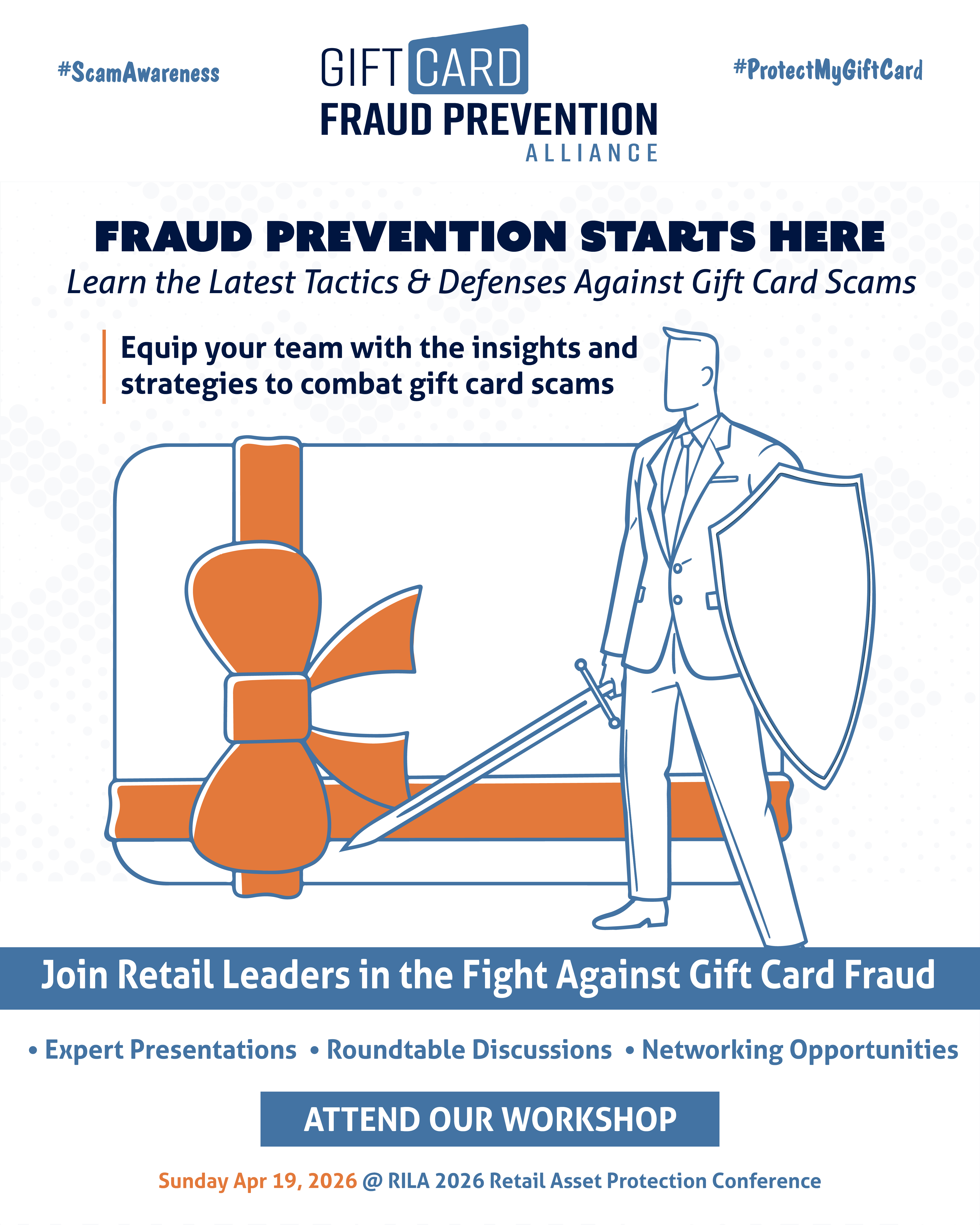 Gift card fraud prevention workshop promotional ad