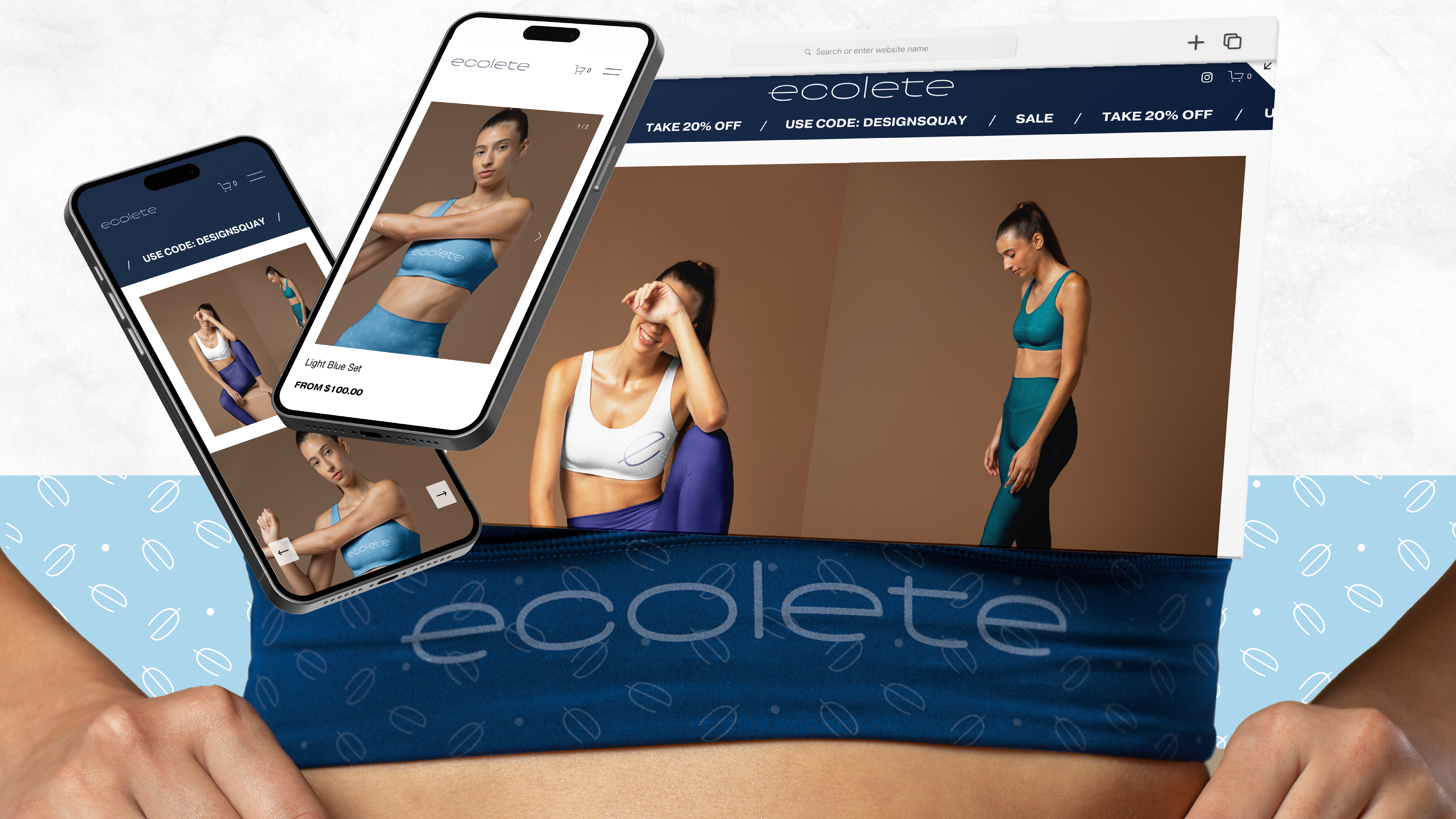 Ecolete branding designed for active women