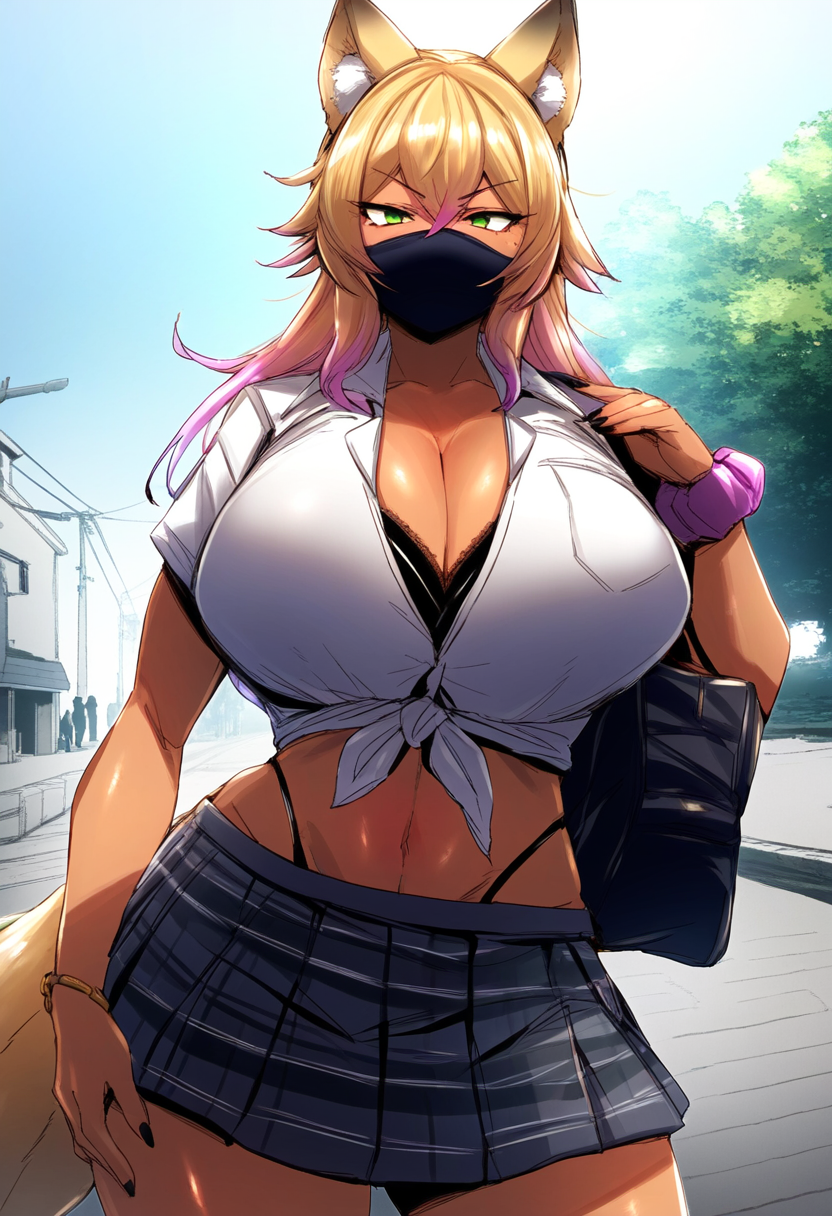 Lone wolf gyaru focks. Or wolf. Very much inspired by the manga "Wolf-chan wa Sumashitai".