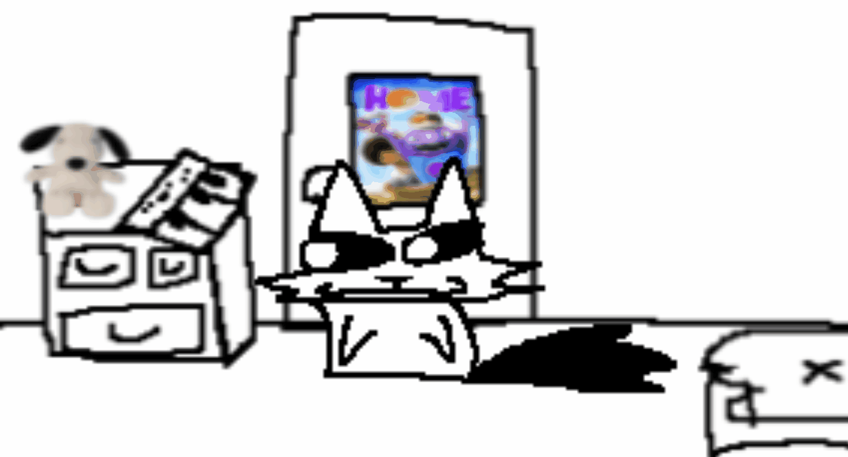 A current aged Habicat stands in their bedroom.