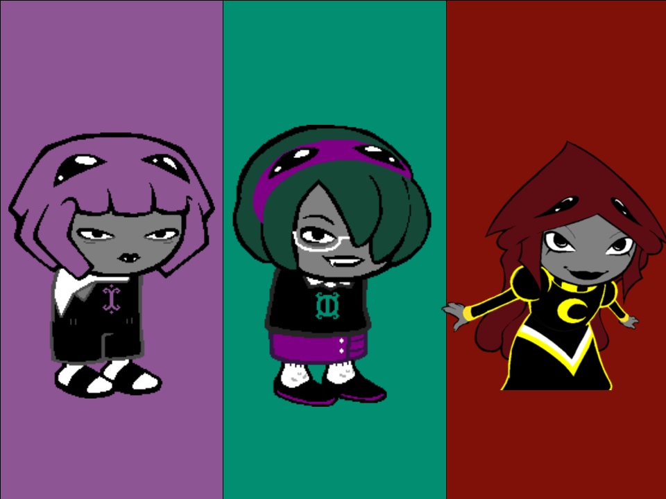 A diagram shows the three nymphs with their corresponding text colors.